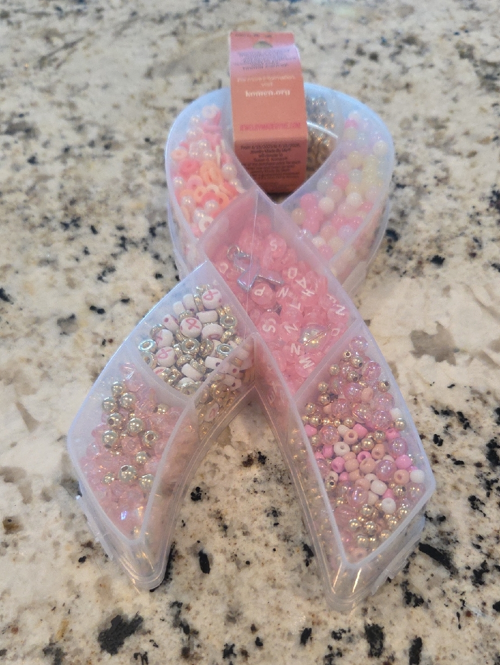 Pink Ribbon Bead Mix Craft Kit - Picture 7 of 7